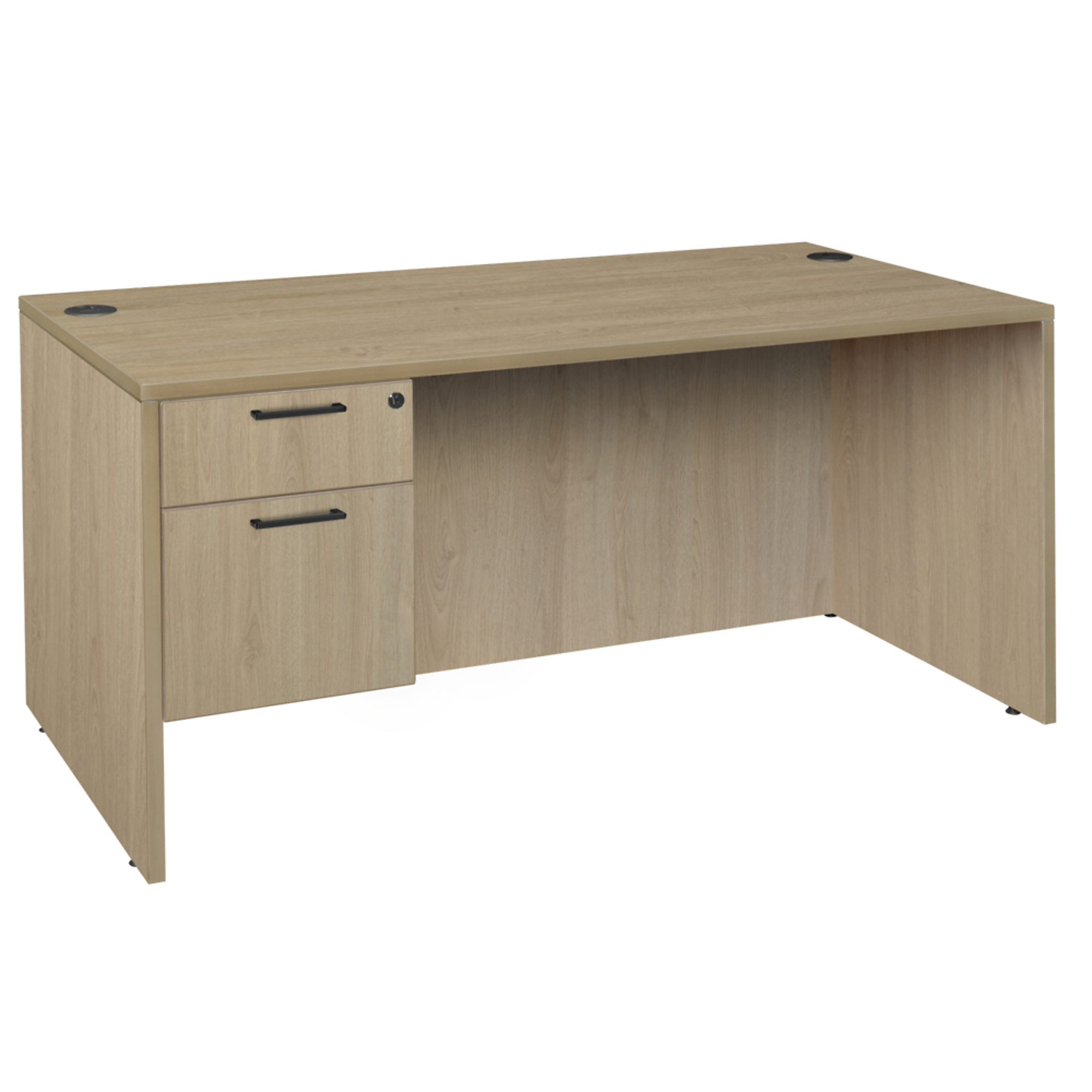 Regency Legacy Executive Desk with Single Pedestal Drawer Unit — 60in. x 30in., Noble Oak, Lockable, Model# LSP6030NO